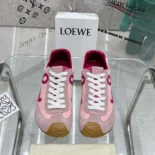 Loewe Unisex Ballet Runner 2.0 in Nylon and Calfskin-Pink LBR2282X14