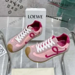 Loewe Unisex Ballet Runner 2.0 in Nylon and Calfskin-Pink LBR2282X14