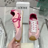Loewe Unisex Ballet Runner 2.0 in Nylon and Calfskin-Pink LBR2282X14