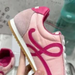 Loewe Unisex Ballet Runner 2.0 in Nylon and Calfskin-Pink LBR2282X14