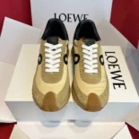 Loewe Unisex Flow Runner in Nylon and Suede-Gold/Black L815282X39