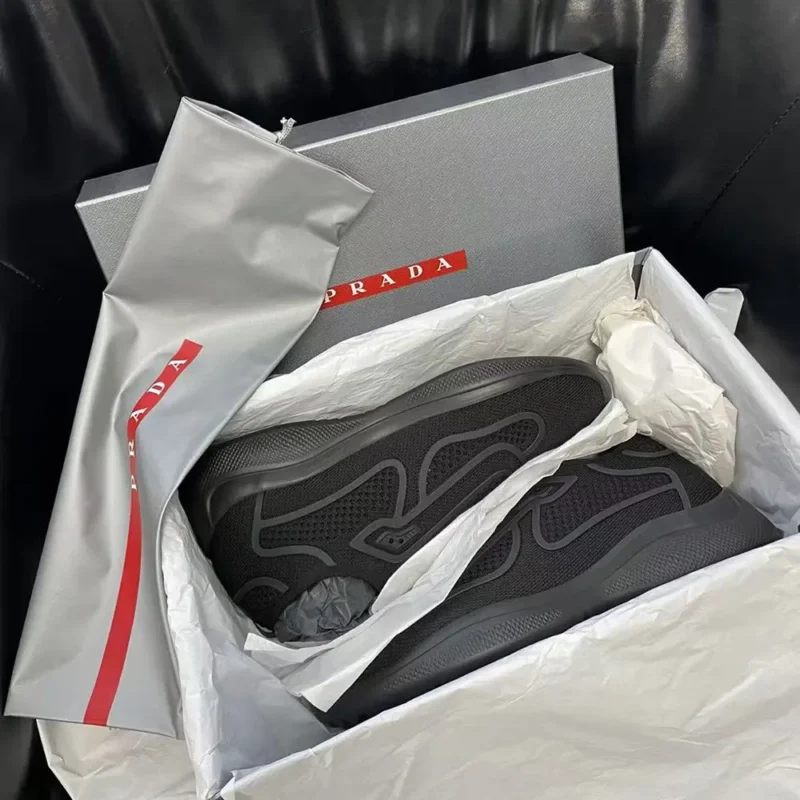 Prada Men Americas Cup Knit Slip-On-Black