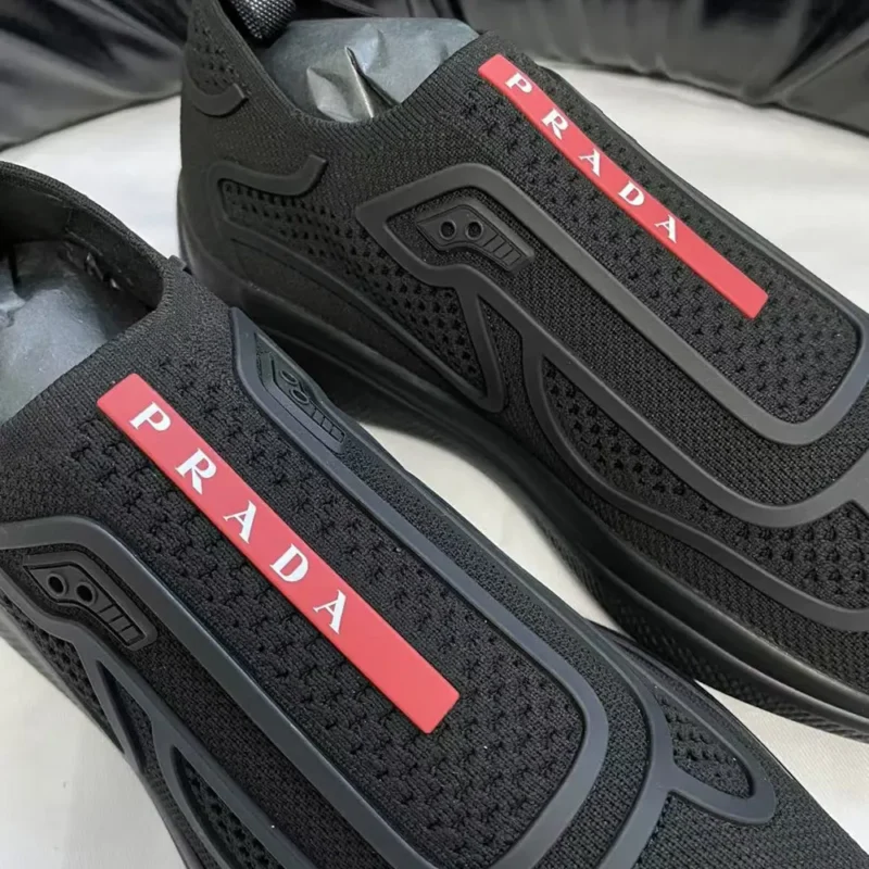 Prada Men Americas Cup Knit Slip-On-Black