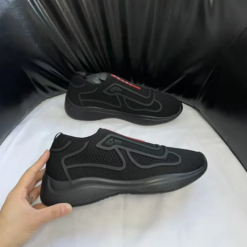 Prada Men Americas Cup Knit Slip-On-Black