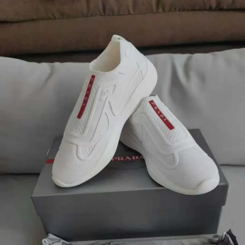 Prada Men Americas Cup Knit Slip-On-White