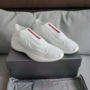 Prada Men Americas Cup Knit Slip-On-White