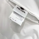 Prada Men Logo Plaque Hooded Windbreaker-White