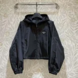 Prada Women Re-Nylon Cropped Jacket-Black 29X900