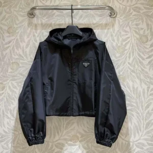 Prada Women Re-Nylon Cropped Jacket-Black 29X900
