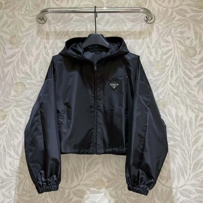 Prada Women Re-Nylon Cropped Jacket-Black 29X900