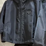 Prada Women Re-Nylon Cropped Jacket-Black 29X900