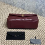 Saint Laurent YSL Women Loulou Medium in Matelasse Lambskin-Bordeaux