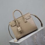 Saint Laurent YSL Women Sac De Jour in Crocodile Embossed Leather Nano-Sandy