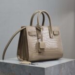Saint Laurent YSL Women Sac De Jour in Crocodile Embossed Leather Nano-Sandy