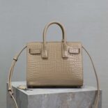Saint Laurent YSL Women Sac De Jour in Crocodile Embossed Leather Nano-Sandy