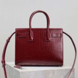 Saint Laurent YSL Women Sac De Jour in Embossed Crocodile Leather Baby-Maroon