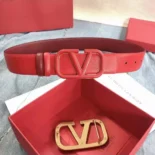 Valentino Women Reversible Vlogo Signature Belt in Glossy Calfskin 70 mm-RedValentino Women Reversible Vlogo Signature Belt in Glossy Calfskin 70 mm-Red