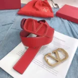 Valentino Women Reversible Vlogo Signature Belt in Glossy Calfskin 70 mm-Red