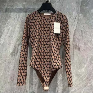 Valentino Women Toile Iconographe Iodysuit-Brown
