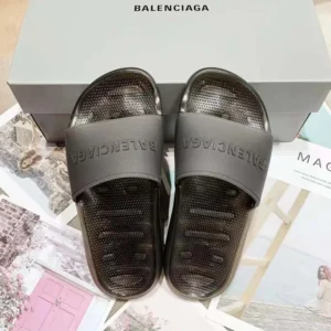 Balenciaga Unisex Pool Transparent Slide Sandal in Black Rubber