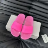 Balenciaga Unisex Pool Transparent Slide Sandal in Pink Rubber