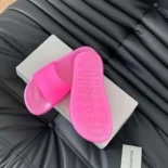Balenciaga Unisex Pool Transparent Slide Sandal in Pink Rubber