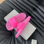 Balenciaga Unisex Pool Transparent Slide Sandal in Pink Rubber