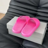 Balenciaga Unisex Pool Transparent Slide Sandal in Pink Rubber