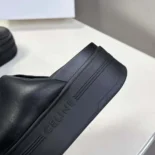 Celine Women Block Slide with Triomphe in Lambskin-Black 360435129C