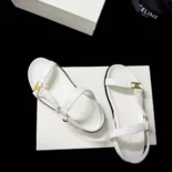 Celine Women Maud Sandal with Triomphe in Calfskin-White 362225042C