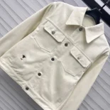 Dioramour Jacket White Cotton Denim with Multicolor Cœur des Curiosités Motif