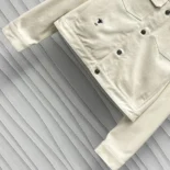 Dioramour Jacket White Cotton Denim with Multicolor Cœur des Curiosités Motif