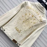Dioramour Jacket White Cotton Denim with Multicolor Cœur des Curiosités Motif