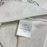T-Shirt White Cotton and Linen Jersey with Black Dior Cabinet de Curiosités Motif