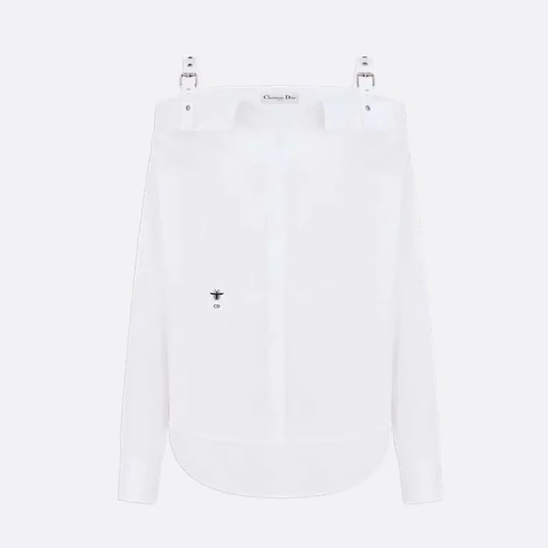Dior Women Blouse White Cotton Poplin 521B85A3356_X0100