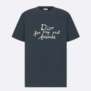 DIOR AND HYLTON NEL T-Shirt Relaxed Fit Navy Blue Cotton Jersey