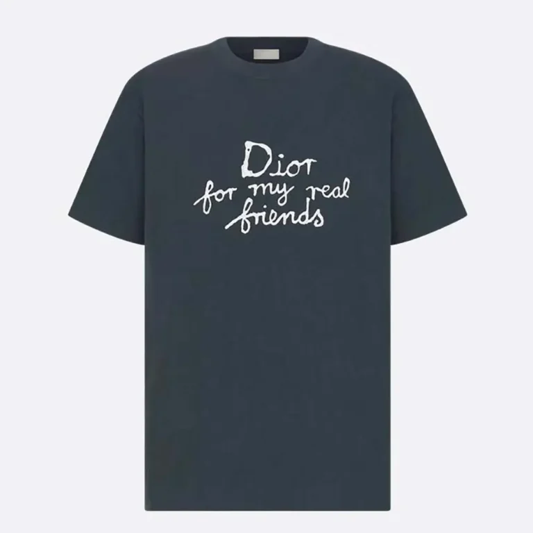 DIOR AND HYLTON NEL T-Shirt Relaxed Fit Navy Blue Cotton Jersey
