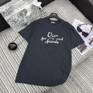 DIOR AND HYLTON NEL T-Shirt Relaxed Fit Navy Blue Cotton Jersey