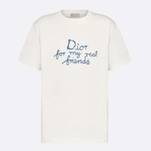 Dior Men DIOR AND HYLTON NEL T-Shirt Relaxed Fit White Cotton Jersey