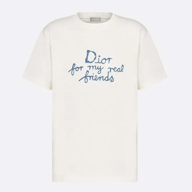 Dior Men DIOR AND HYLTON NEL T-Shirt Relaxed Fit White Cotton Jersey