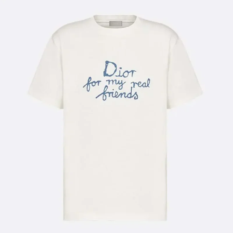 Dior Men DIOR AND HYLTON NEL T-Shirt Relaxed Fit White Cotton Jersey