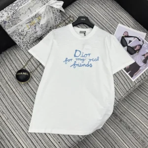 Dior Men DIOR AND HYLTON NEL T-Shirt Relaxed Fit White Cotton Jersey