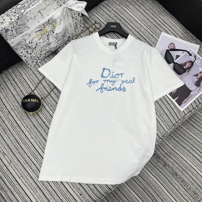 Dior Men DIOR AND HYLTON NEL T-Shirt Relaxed Fit White Cotton Jersey