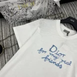 Dior Men DIOR AND HYLTON NEL T-Shirt Relaxed Fit White Cotton Jersey