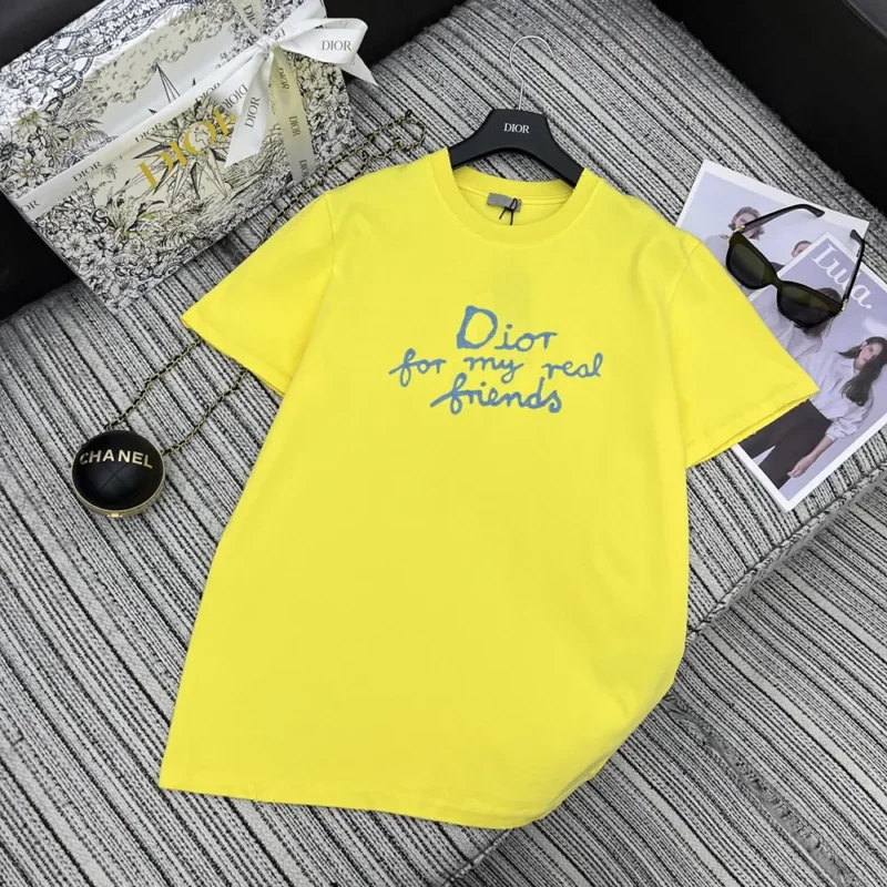 DIOR AND HYLTON NEL T-Shirt Relaxed Fit Yellow Cotton Jersey