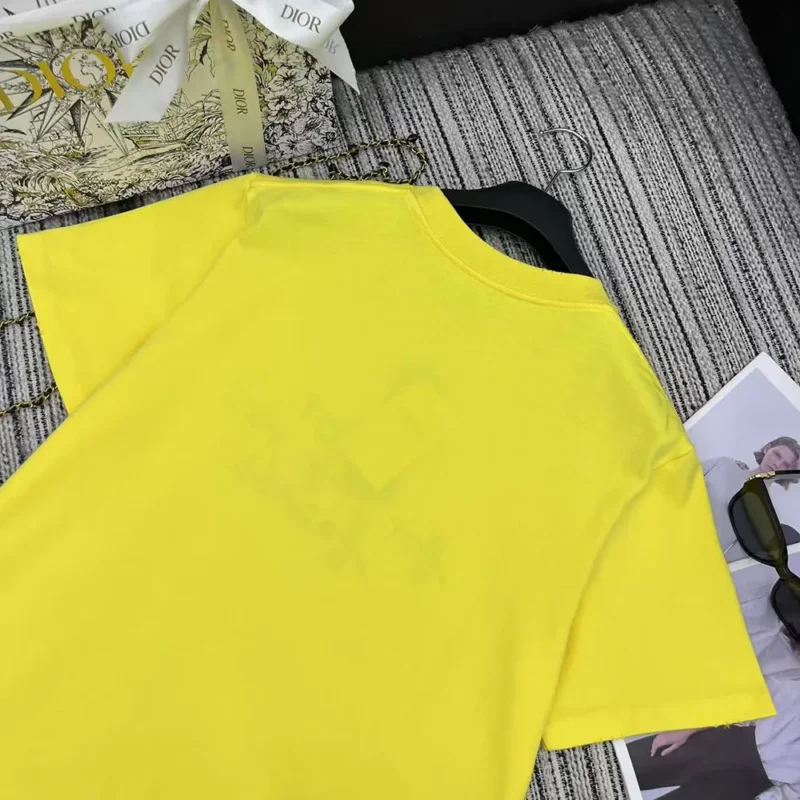 DIOR AND HYLTON NEL T-Shirt Relaxed Fit Yellow Cotton Jersey