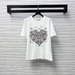 Dioramour Embroidered T-Shirt White Cotton and Linen Jersey