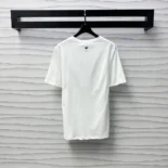 Dioramour Embroidered T-Shirt White Cotton and Linen Jersey