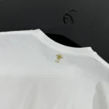 Embroidered T-Shirt White Cotton Jersey with Gold-Tone Dior Astral Motif