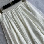 Dior Women Flared Mid-Length Skirt Ecru Dior Chardons Cotton-Blend Lace